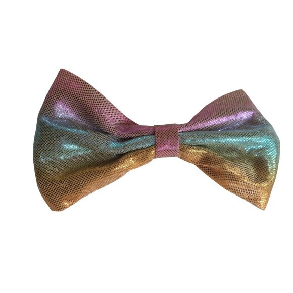 3 Vintage Pre-tied Bowties - Estate Find Green Blue Brown Metallic Multicolor - Picture 2 of 10